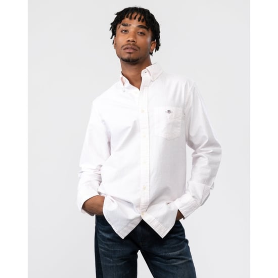 GANT Mens Regular Fit Long Sleeve Oxford Banker Stripe Shirt - Image 1