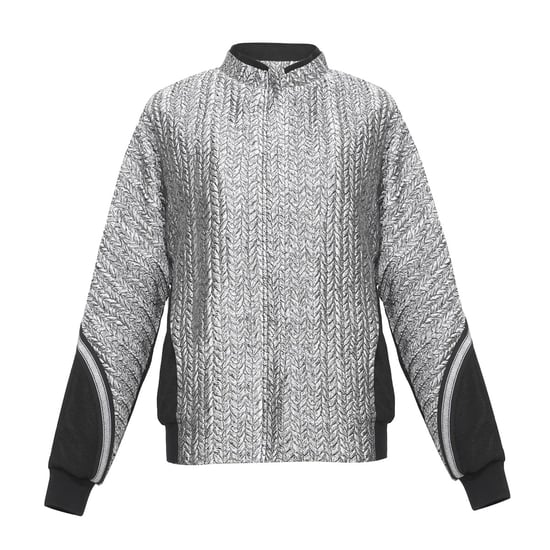 Bi-materiaal Jacquard-jas - Image 4