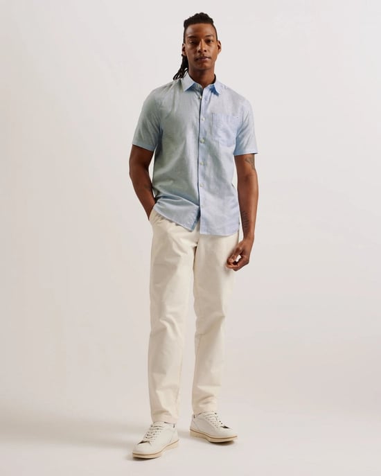 Ted Baker Palomas Heren Korte Mouwen Linnen Shirt - Image 2
