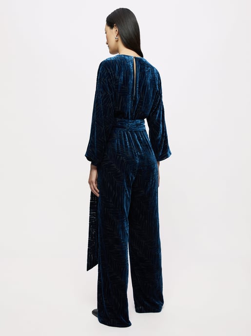 Zebra Devore Velvet Jumpsuit