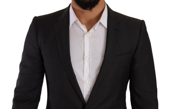 Dolce & Gabbana Heren Zwarte MARTINI Eengespijlde 2-delige Pak - Image 4