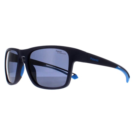 Polaroid Rectangle Mens Matte Blue Blue Polarized High Contrast PLD 7052/S