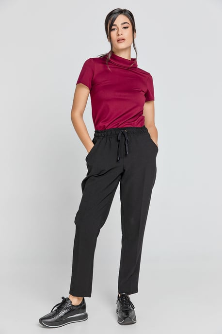Zwarte crêpe broek van Conquista - Image 1