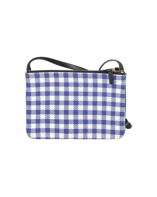 Celine Trio Gingham Crossbody Bag in Blue and White Cotton - Image 1