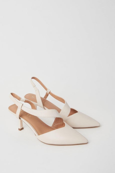 Evelyn Asymmetric Slingback Kitten Heel Court Shoes - Image 3