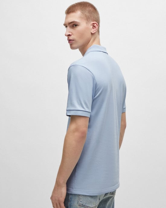 BOSS Orange Passenger Heren Stretchkatoenen Slim-Fit Polo Shirt met Logo Patch - Image 4