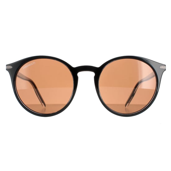 Serengeti Round Womens Shiny Clear and Black Polarized Drivers Leonora
