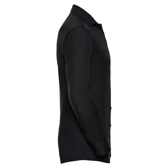 Russell Collection Heren Ultimate Stretch Slim Shirt met Lange Mouwen (Zwart) - Image 3