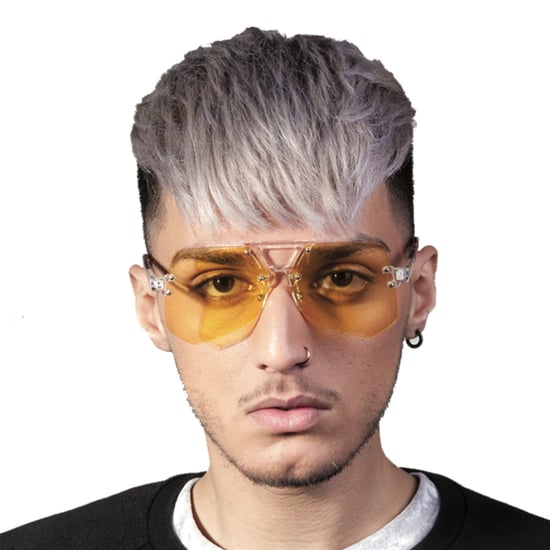 Clear Frame Geometric Sunglasses with Coloured Lenses