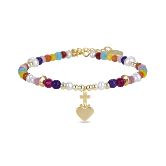 Luxenter 925 Sterling Zilveren Armband met Veelkleurig Kristal in 18K Geel Goud - Nymox - Image 1