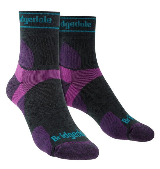 Bridgedale - Dames Ultralight Merino Sokken - Steenkool / Paars - Image 1