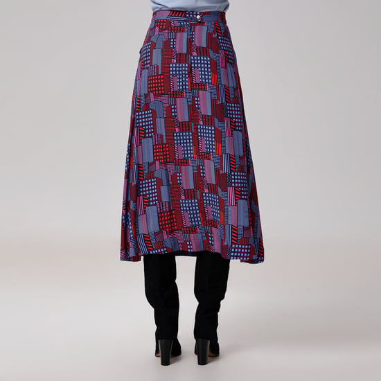 Trapeze midi-rok met grafische print - Image 4