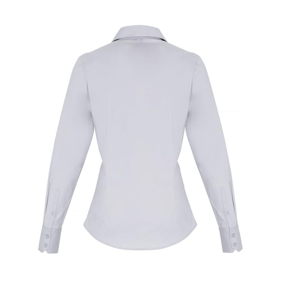 Premier Dames/Dames Popeline Stretch Shirt Met Lange Mouwen (Zilver) - Image 2