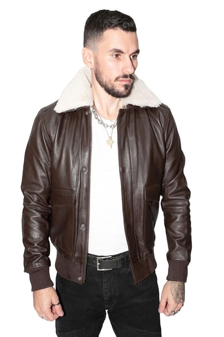 Mens Air Force A2 Cowhide Bomber Jacket-Montreal