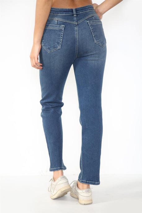 Dames Magic Shaping hoog getailleerde jeans met rechte pijpen in blauw - Image 2