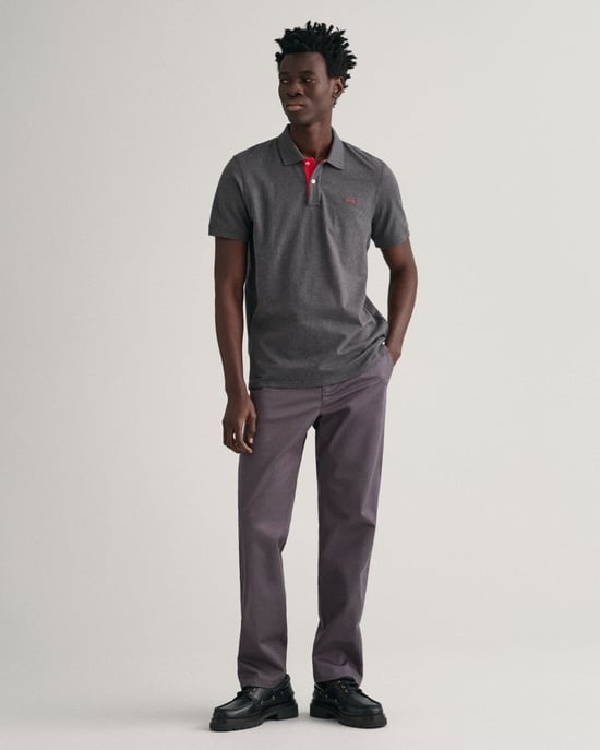 GANT regular fit rugger met korte mouwen in contrast piqué - Image 1