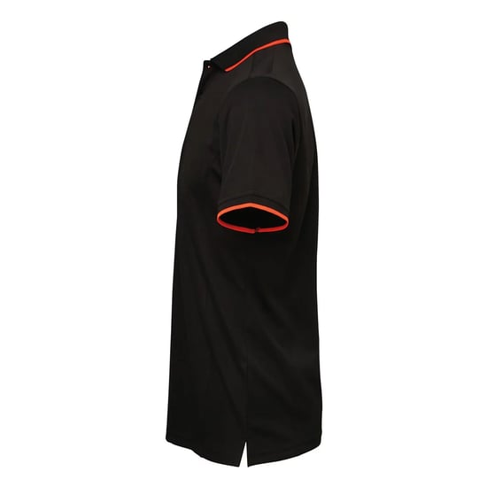 Premier Heren Coolchecker Contrast Pique Poloshirt (Zwart/Oranje) - Image 3