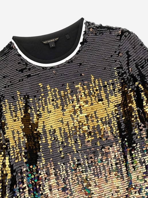 Guess Girls Sequinned Sweatshirt in Black