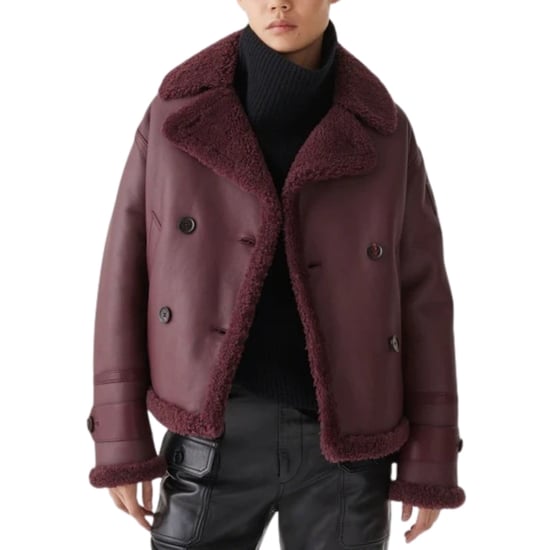 Belstaff Cedar Redwood Burgundy Sherling Leather Jacket