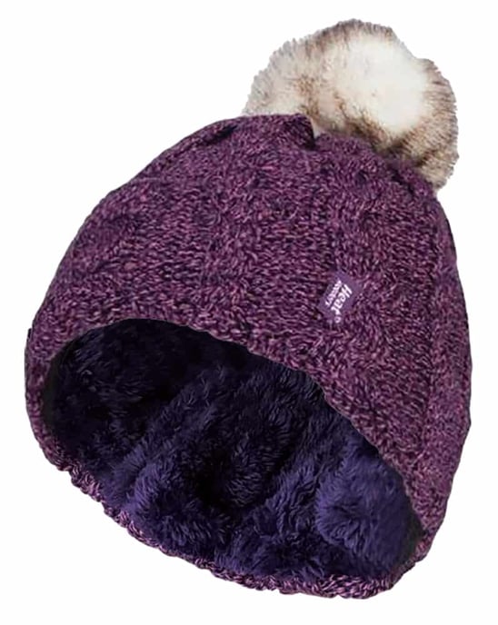 Heat Holders - Thermische pomponhoed voor dames - Paars - Image 1
