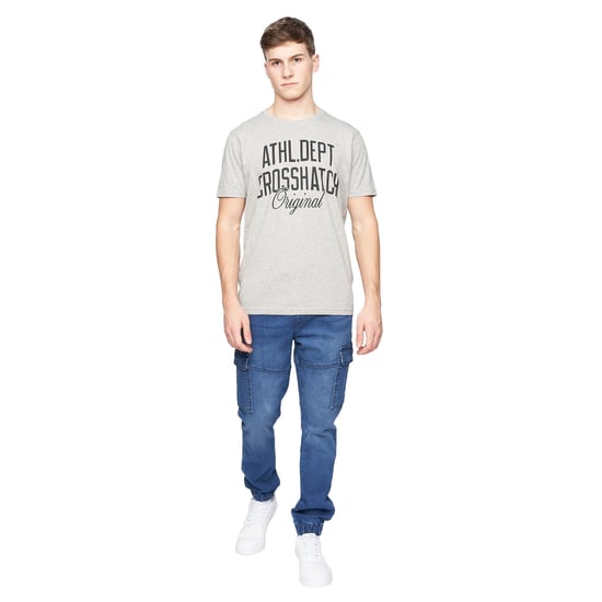 Crosshatch Heren Malimore Gesloten Enkellange Cargo Jeans (Stone Wash) - Image 3