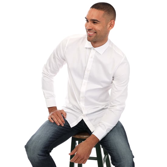 Men's Ted Baker Bellow Long Sleeve Stretch Smart Shirt in White