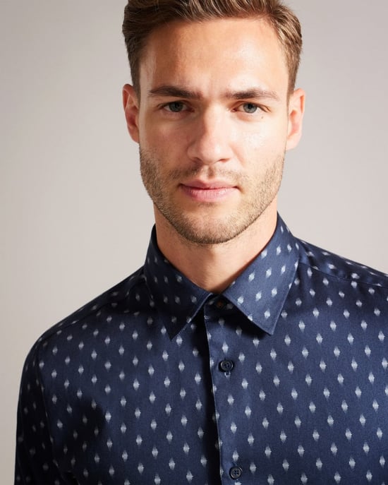 Ted Baker Ardea Mens Long Sleeve Geometric Print Shirt