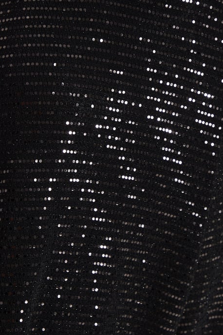 Black Sequin Wrap Playsuit