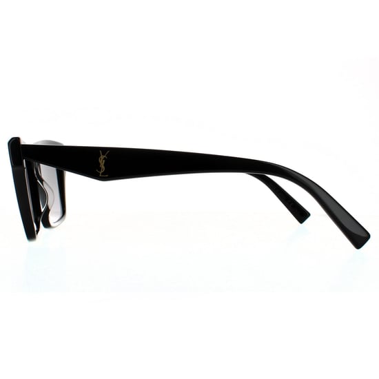 Saint Laurent Rectangle Unisex Shiny Black Grey Gradient Sunglasses