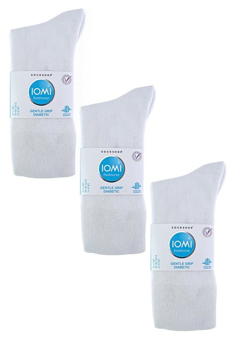 IOMI - Set van 6 naadloze bamboesokken voor diabetischei - Wit - Image 2