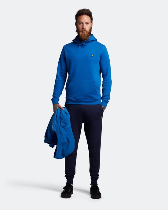 Lyle & Scott trui met capuchon in blauw - Image 3
