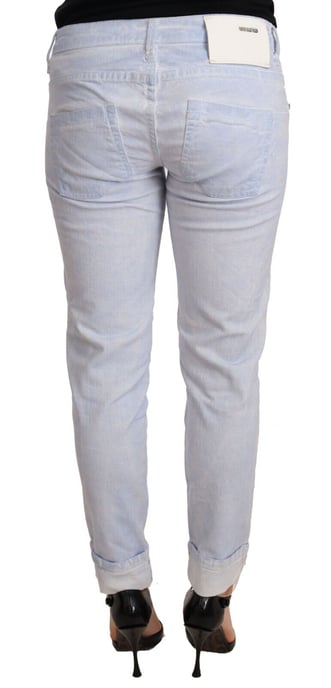Acht Lichtblauwe Katoenen Vouwzoom Skinny Jeans - Image 3