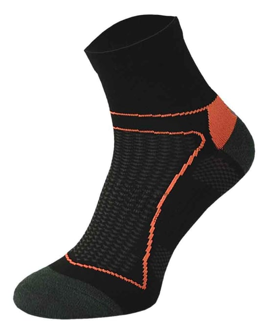 Comodo - Hi Vis Low Cut Fietssokken Heren & Dames - Zwart Oranje - Image 1