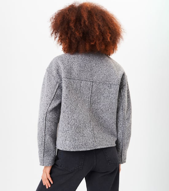 Cropped Wool Blend Jacket