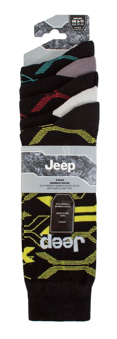 Heren Bamboe Kousen | Jeep | 5-Pack Ademend Vrijetijdssokken voor Elke Dag - Multi - Image 2