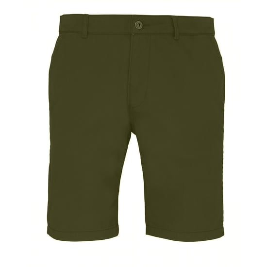 Asquith & Fox Mens Casual Chino Shorts (Olive)