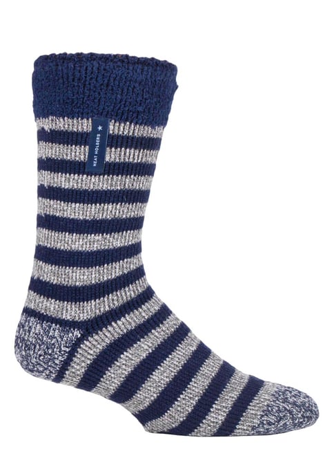 Heat Holders - Luxe fleece gevoerde bedsokken voor heren - Navy Stripe (Lumi) - Image 1