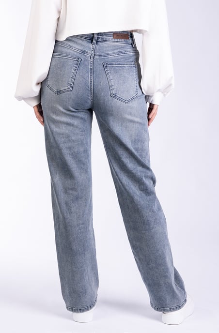 Liz Ladies Trousers blue denim Wide Leg