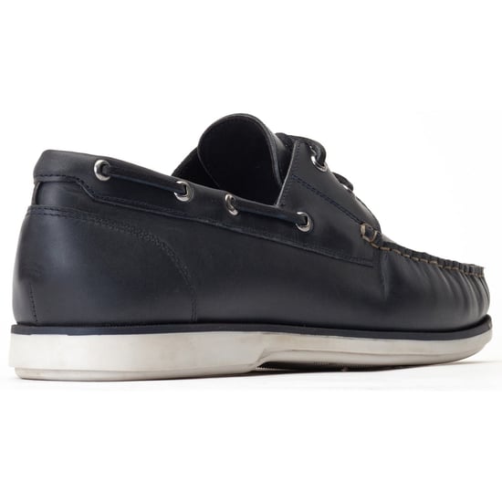 Base London Stern Leer Heren Navy Bootschoenen - Image 2