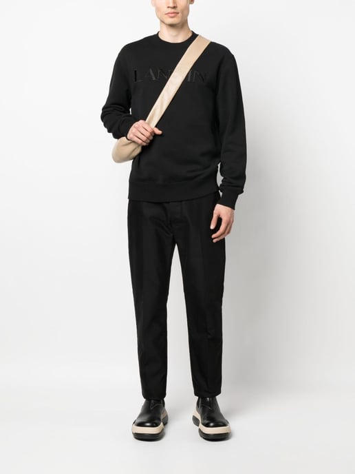 Lanvin Paris Logo Geborduurd Sweatshirt in Zwart - Image 5