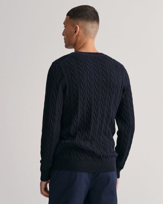 GANT Heren Katoenen Kabelbrei Crewneck Trui - Image 2