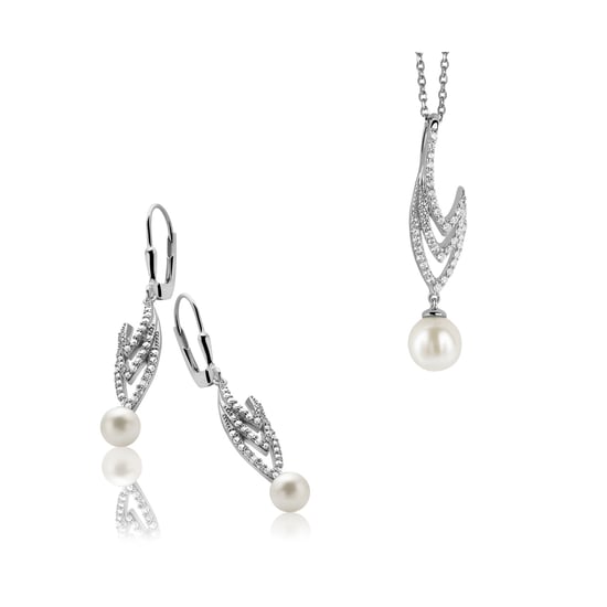 Orphelia Dames 925 Zilveren Set: Ketting-Hanger + Oorbellen - Zilver SET-5173 - Image 1