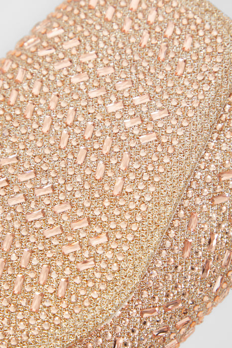 Rose Gold Diamante Clutch Bag - Image 5
