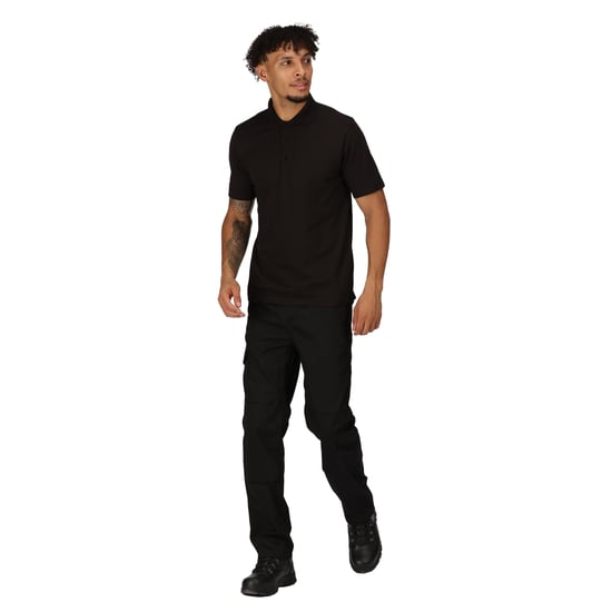 Regatta Mens Pro 65/35 Short-Sleeved Polo Shirt (Black)