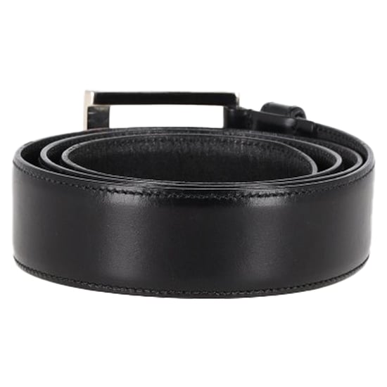 Prada Silver Buckle Belt in Black Leather - Image 3