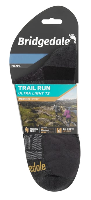 Bridgedale - Heren Hardloop Ultralichte Merino Sport Sokken - Gunmetal - Image 2