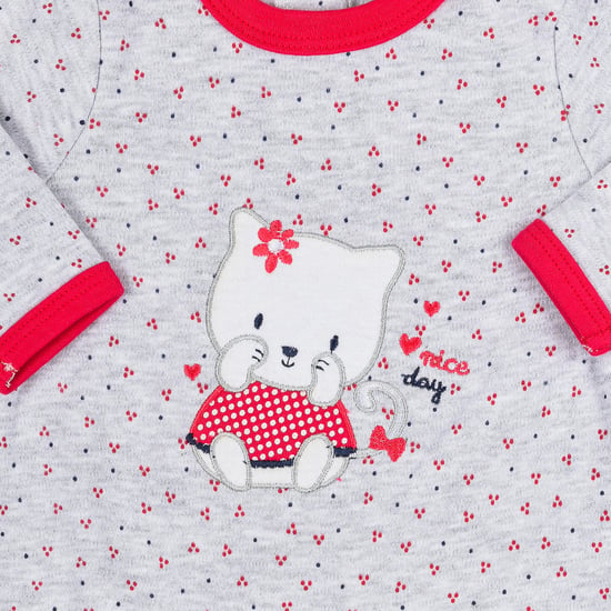 Long-sleeved and round-neck romper 18260361 baby