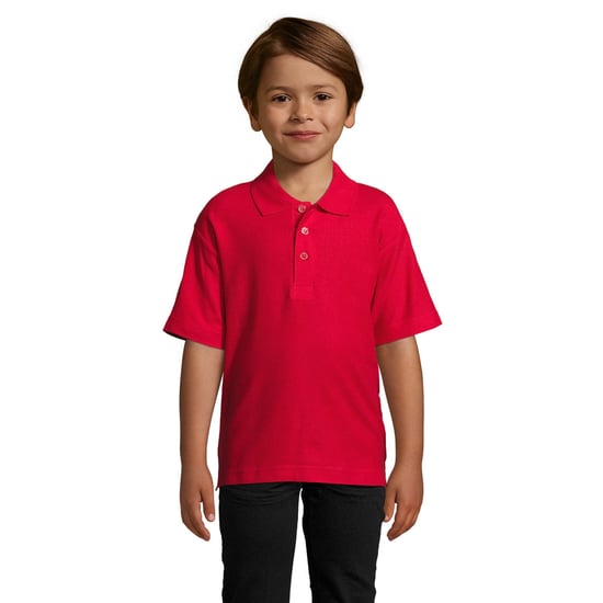 SOLS Kids Unisex Summer II Pique Polo Shirt (Red)