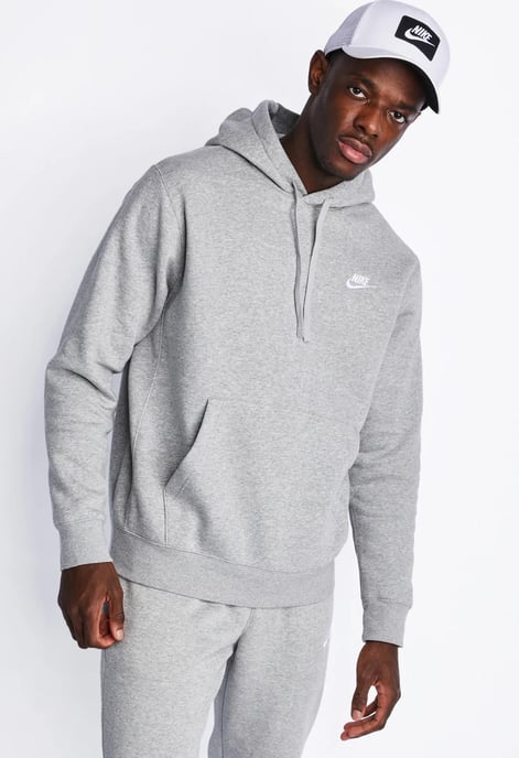 Nike Heren Club pullover hoodie trainingspak in grijs - Image 3