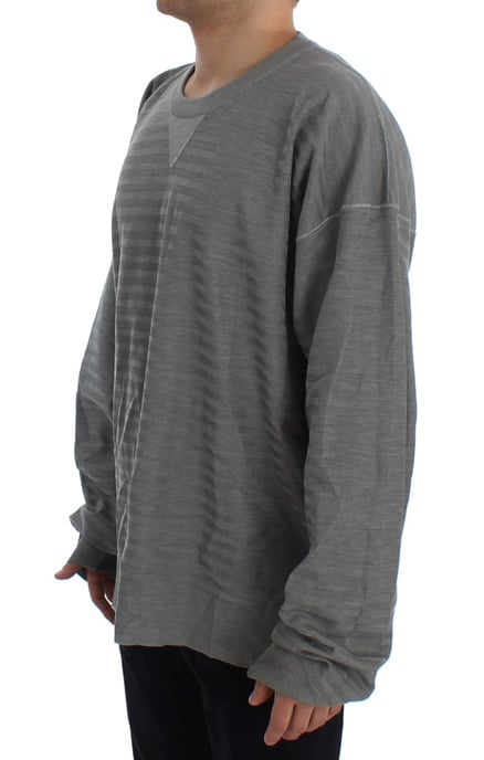 Dolce & Gabbana Heren Grijze Crewneck Pullover Zijden Trui - Image 2